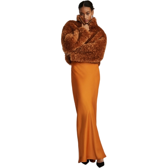 NWT Maeve by Anthropologie Women's Honey Brown Teddy Full Zip Up Coat Size M - Picture 16 of 16